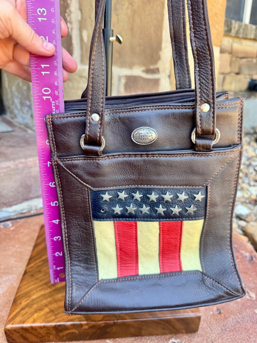 American West Leather Western Purse – American Flag – Soft Leather – NWT Defect